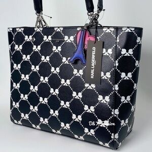 KARL LAGERFELD Handbag Adele Tote Bag Signature Print Black